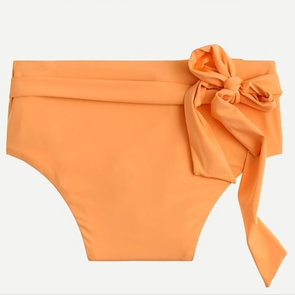 J.Crew plus high waist front tie knot bikini bottoms, 3X, orange - Picture 1 of 10